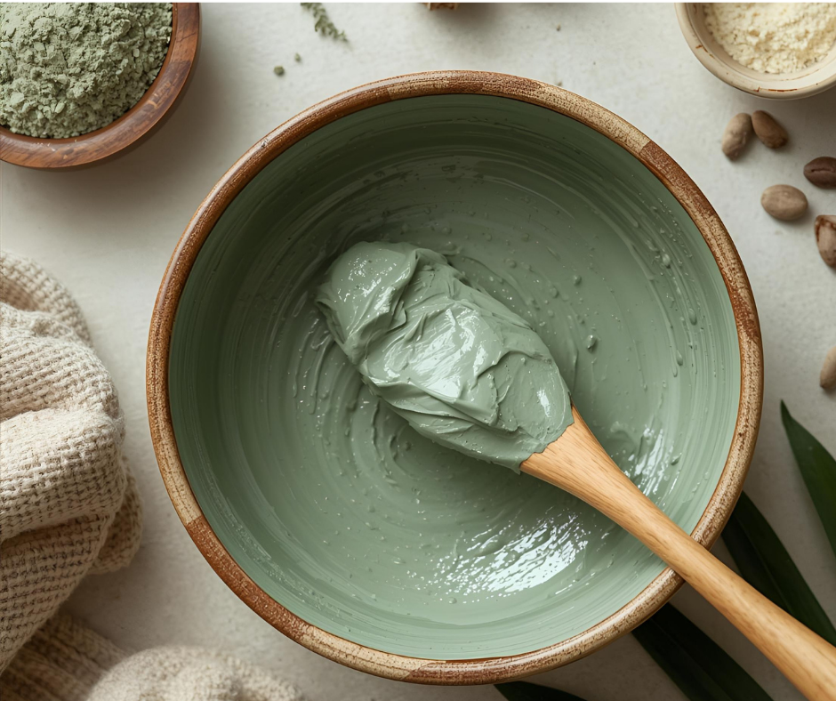 Préparation d'argile verte pour usage externe : masque et soins thérapeutiques naturels