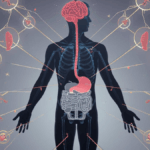 Illustration du corps humain montrant le déséquilibre systémique causé par le stress chronique